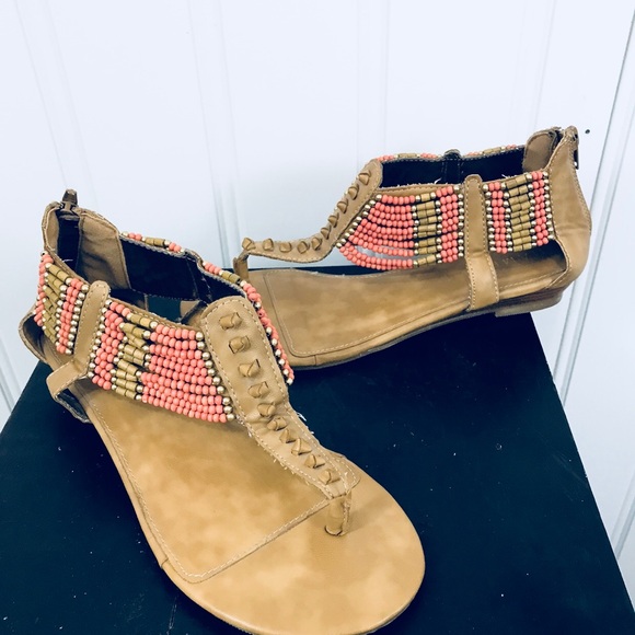 Rampage sandals quomo style size 7 boho with beads. - Picture 1 of 5